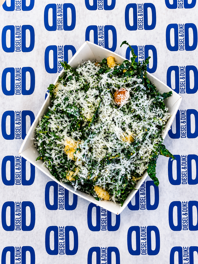 Side Kale Ceasar Salad.